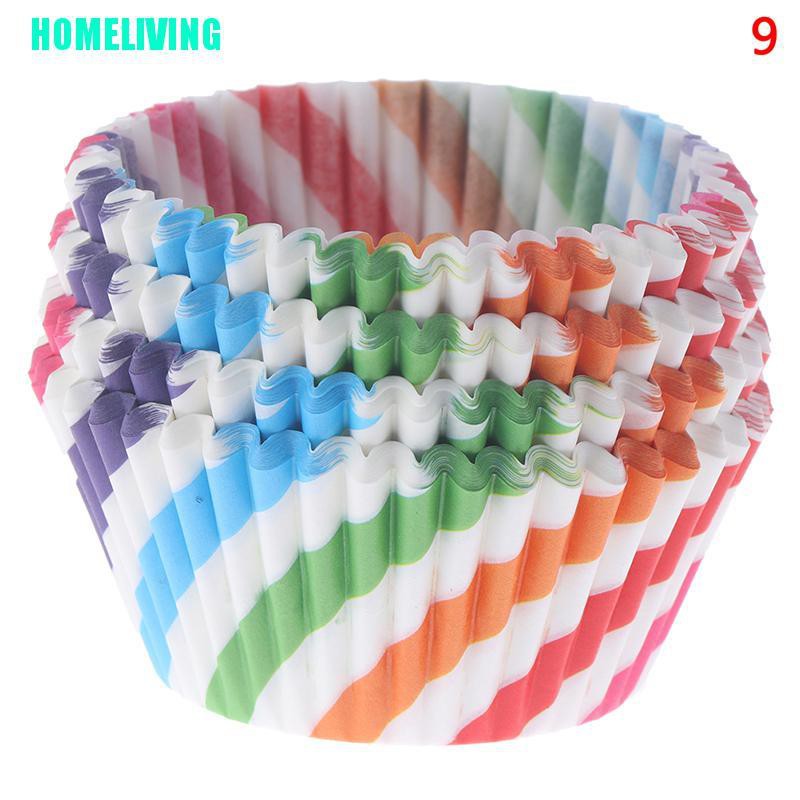 Set 100 giấy lót bánh cupcake dùng một lần họa tiết xinh xắn dễ thương