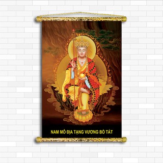 Tranh Canvas nẹp sáo gỗ - Địa Tạng Vương Bồ Tát Nhiều Size, nhiều mẫu lựa chọn