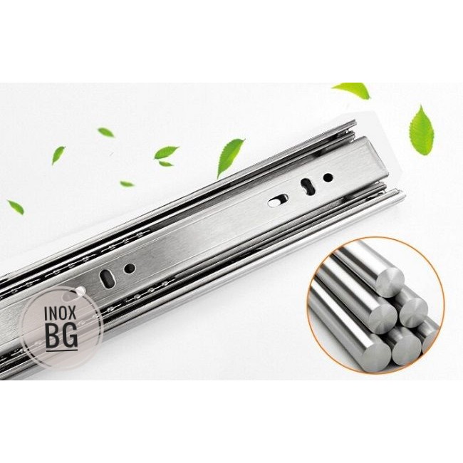 Bộ 2 Thanh ray trượt 3 tầng INOX ngăn kéo tủ cho thợ làm tủ, đóng tủ