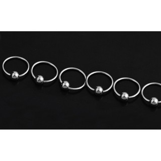 [Mã FASHIONFRE10 giảm 10K đơn 20K] khuyên vòng đẩy bi màu bạc titan cao cấp