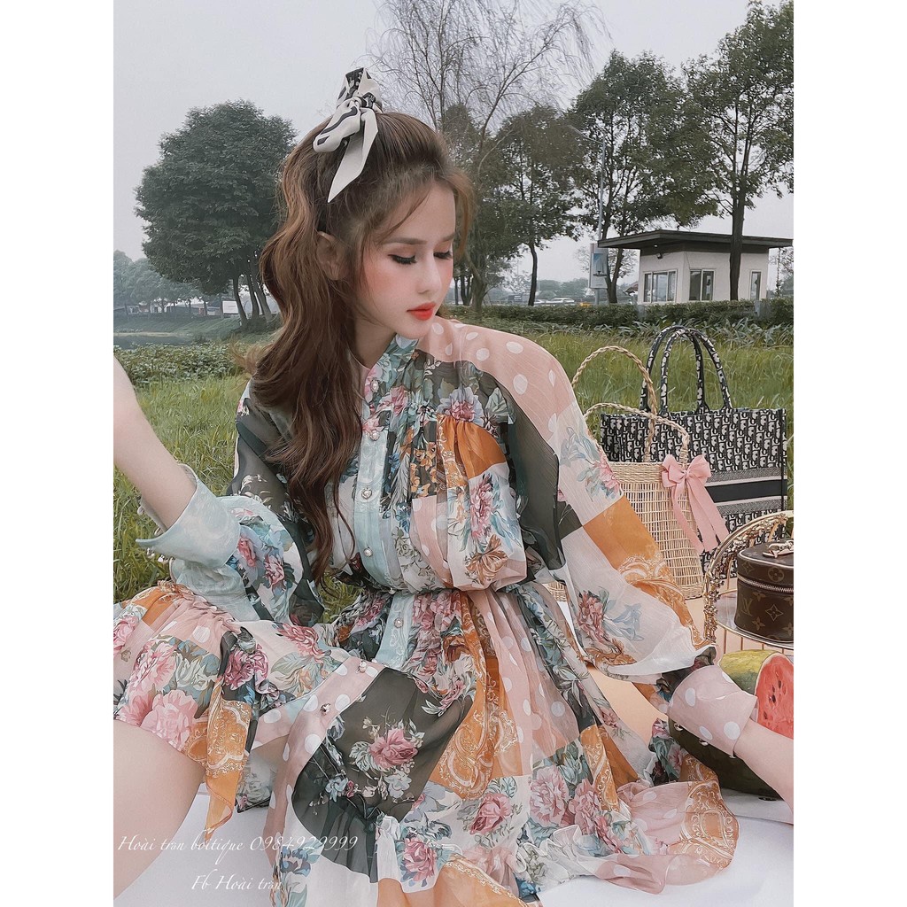 Set đồ nữ cá tính, set váy hoa liền thân đi chơi sang chảnh mùa hè đẹp 8A00165