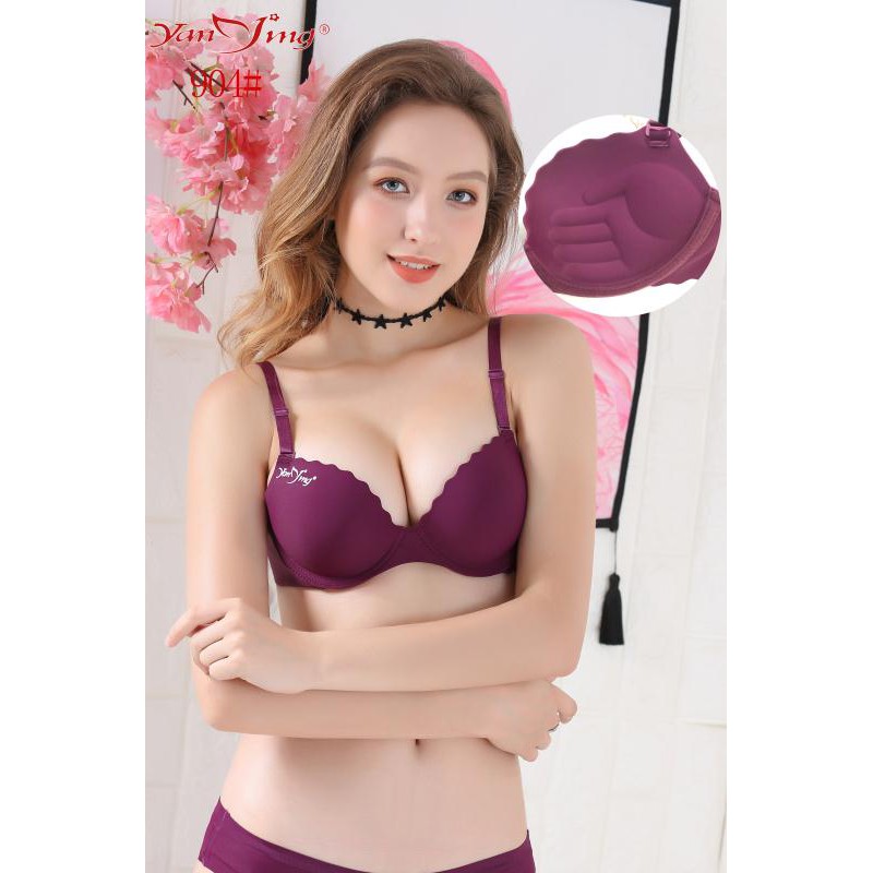 áo lót nữ/áo lót nữ đúc su bàn tay nâng ngực viền lượn sóng có gọng