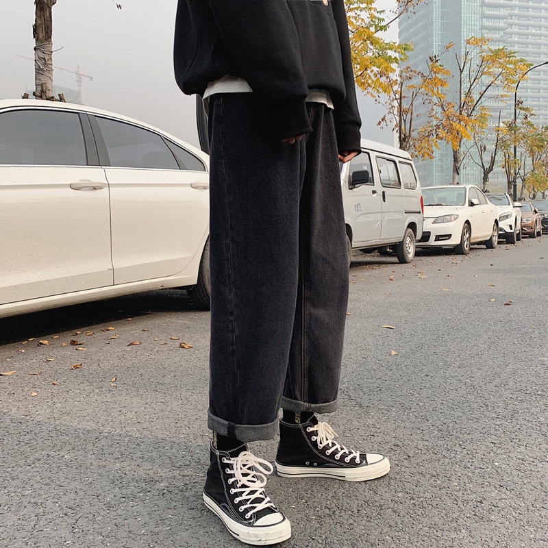 Quần jean dài kiểu Retro Hồng Kông thiết kế trẻ trung cho nam | BigBuy360 - bigbuy360.vn