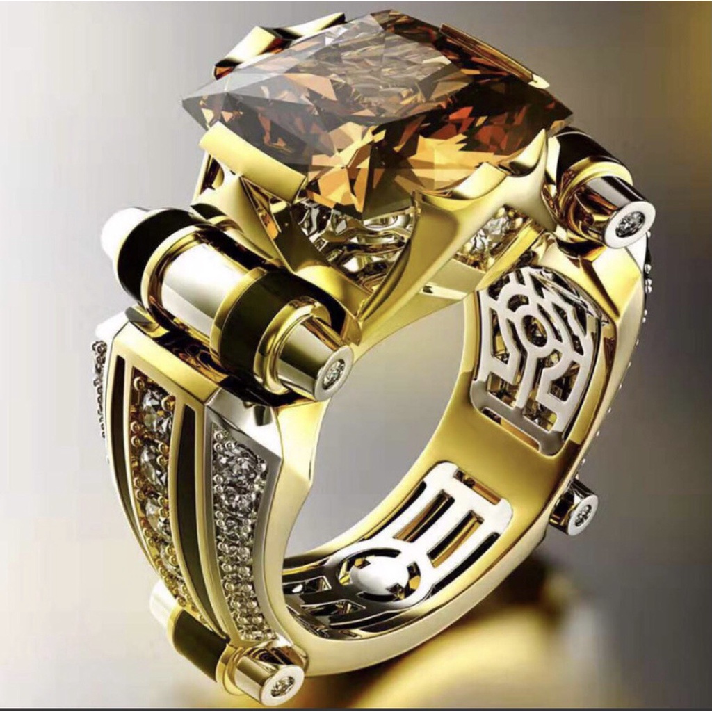 Nhẫn thời trang đính đá sang trọn đẳng cấp nhiều màu cá tính cho nam