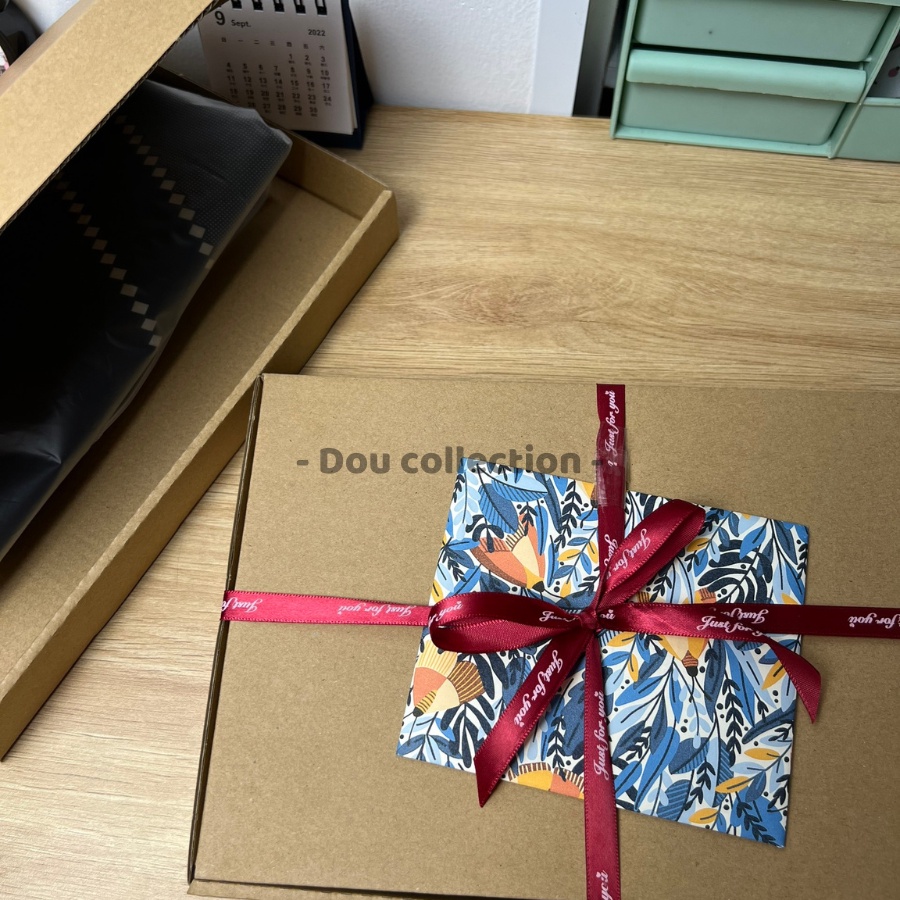 [NowShip2h] Hộp quà Kraft Vintage đựng quà tặng Khăn len và lụa đính nơ ruy băng dễ thương