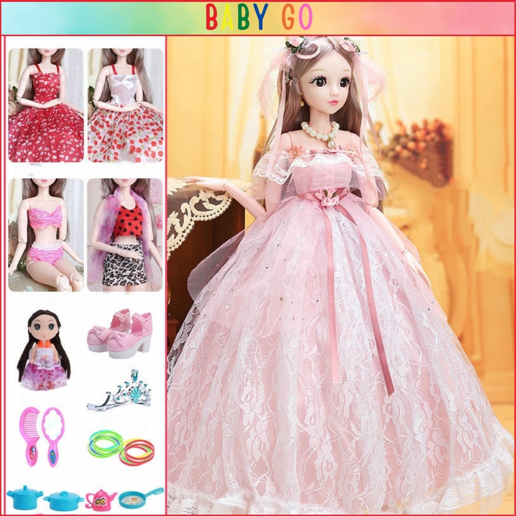 Búp bê barbie bjd, búp bê khớp cầu công chúa cỡ lớn cao 60cm hàng cao cấp
