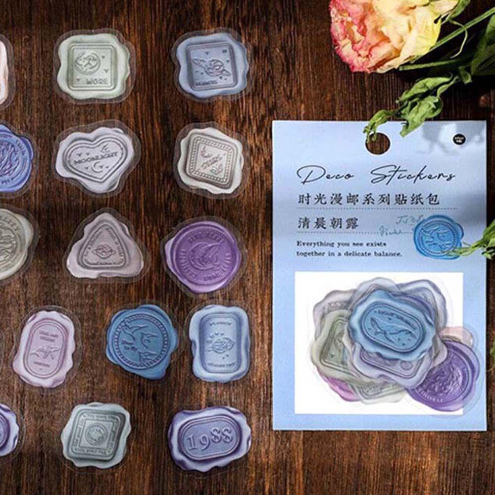 Set 40 Miếng Dán Trang Trí Album / Mỹ Phẩm / Sổ Tay / Điện Thoại Họa Tiết Ngọn Lửa Kiểu Vintage DIY