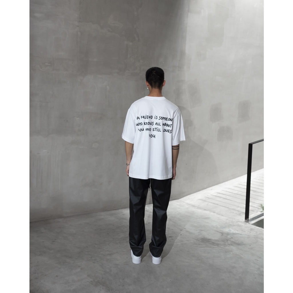 Stressmama Áo thun FRIENDS T-SHIRT 220GSM màu Trắng chất liệu 100% Cotton 2 chiều 220GSM thoáng mát, Local Brand