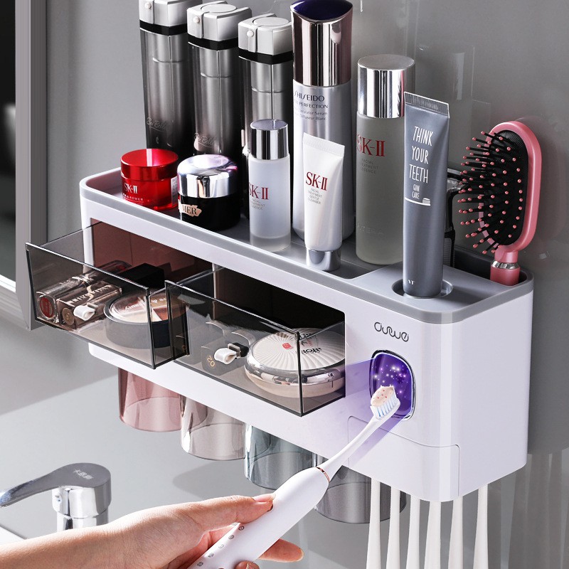 Kệ nhà tắm đa năng có nhả kem tự động