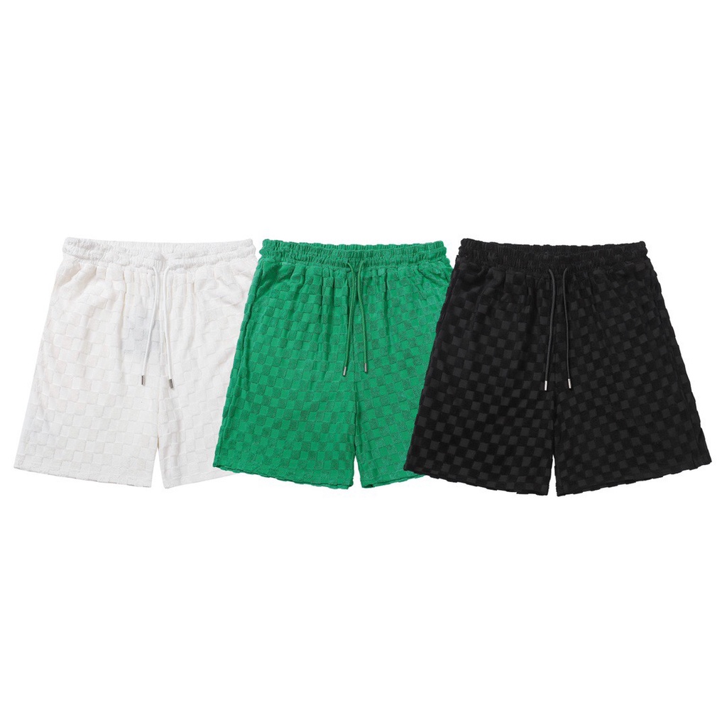 Quần Short Đi Biển LV_Kẻ Sọc Ca Rô Kiểu Cổ Điển Cá Tính Cho Nam