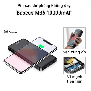 Pin dự phòng sạc không dây Baseus M36 10000maH PPALL-M36 2 cổng sạc nhanh 5V-2A