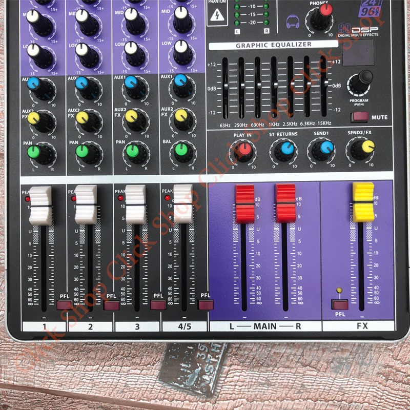 Bàn mixer M4 USB có 100 hiệu ứng để hát karaoke và livestream dòng cao hơn mixer f4 và mixer f7 màn hình led hiển thị