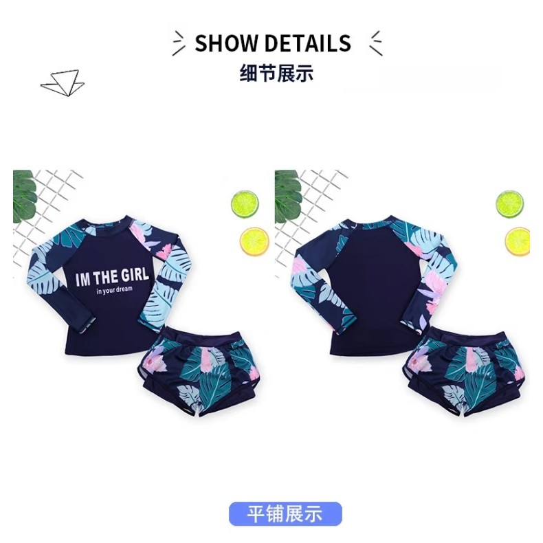 Đồ bơi bé gái tay dài chống nắng - có 2 màu xanh, đen | BigBuy360 - bigbuy360.vn