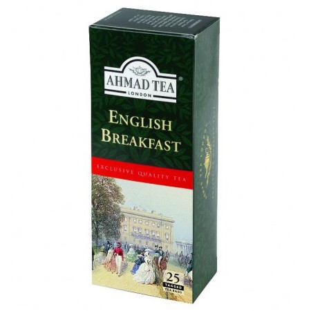 Trà đen Buổi Sáng Anh Quốc Ahmad 50g - Ahmad English Breakfast tea 50g/25bags (túi lọc không có bao thiếc - 25 túi/hộp)