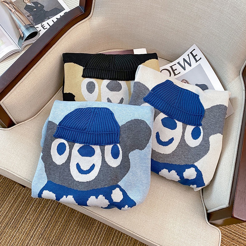 Áo Khoác Sweater Dệt Kim Dáng Rộng Dễ Thương Thời Trang Mùa Thu Cho Nữ