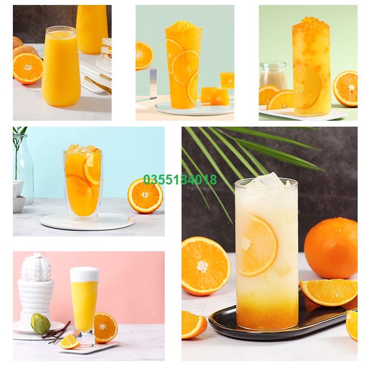 Sốt Cam Sensini pha chế trà sữa - trà hoa quả hộp 1.36kG