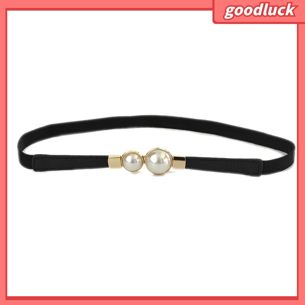 Thắt lưng mỏng đính ngọc trai giả thời trang