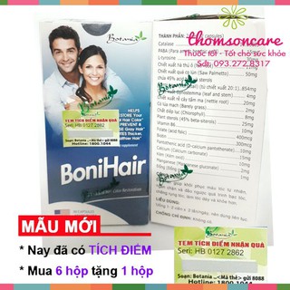 BoniHair hỗ trợ giảm bạc tóc, rụng tóc - Mua 6 tặng 1 bằng tem tích điểm
