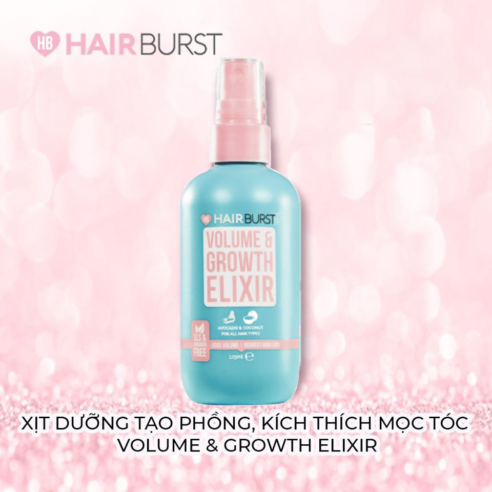 Xịt Dưỡng Tóc Hairburst Tạo Phồng Và Kích Thích Mọc Tóc - Hairburst Volume &amp; Growth Elixir 125ml
