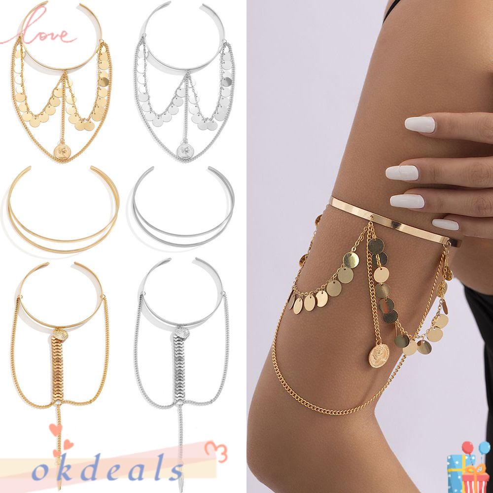 Vòng Đeo Bắp Tay Tua Rua Điều Chỉnh Được Thời Trang Punk