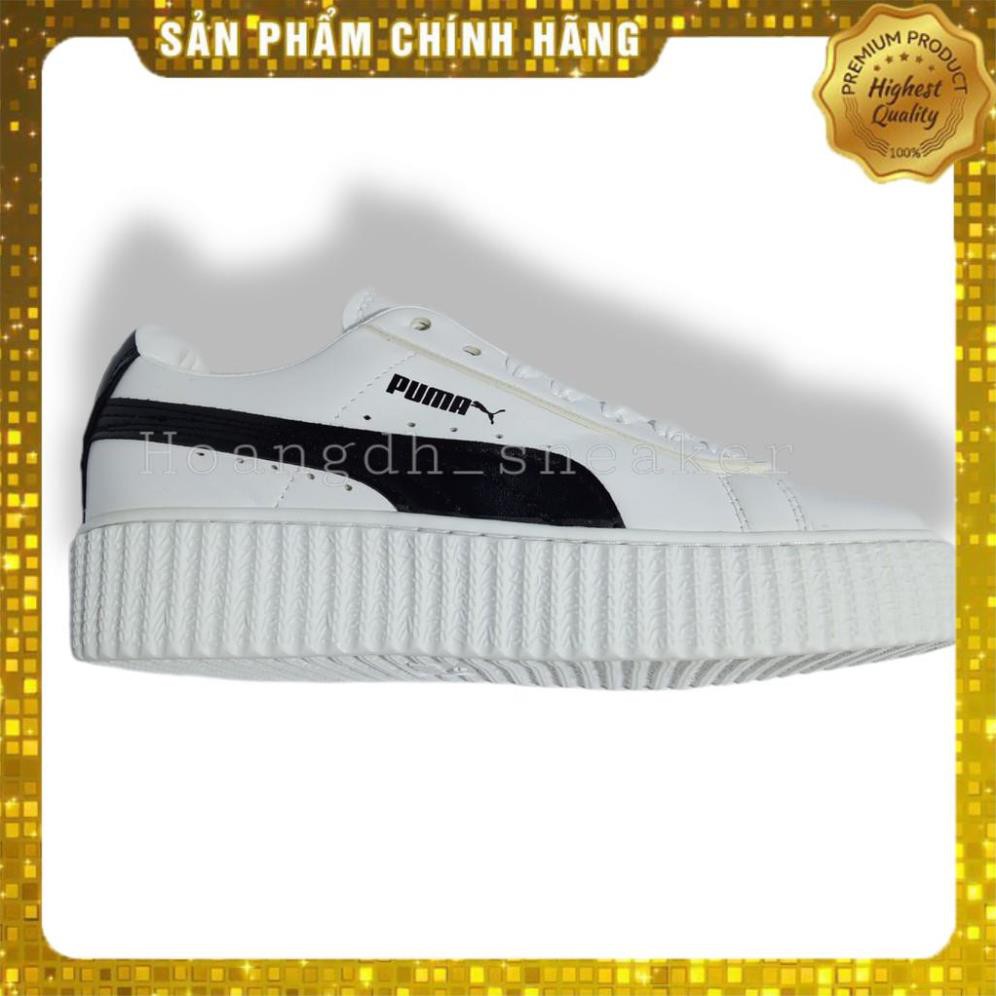 Giày thể thao sneaker 𝐏𝐔𝐌𝐀 sọc đen - thân giày da đế cao su đúc - cổ thấp đế cao 5cm - màu sắc trắng đen