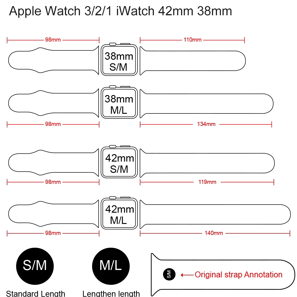 Dây đeo silicone mềm màu trơn thay thế cho Apple Watch 1 2 3 4 cỡ 38-44mm