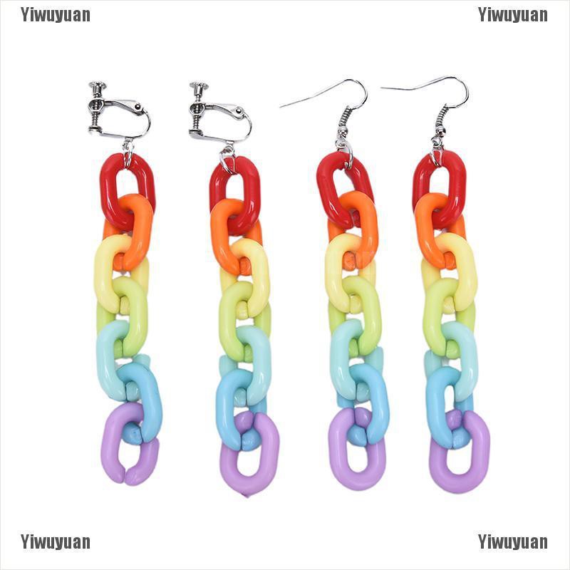 Khuyên Tai Dạng Chuỗi Nhựa Độc Đáo