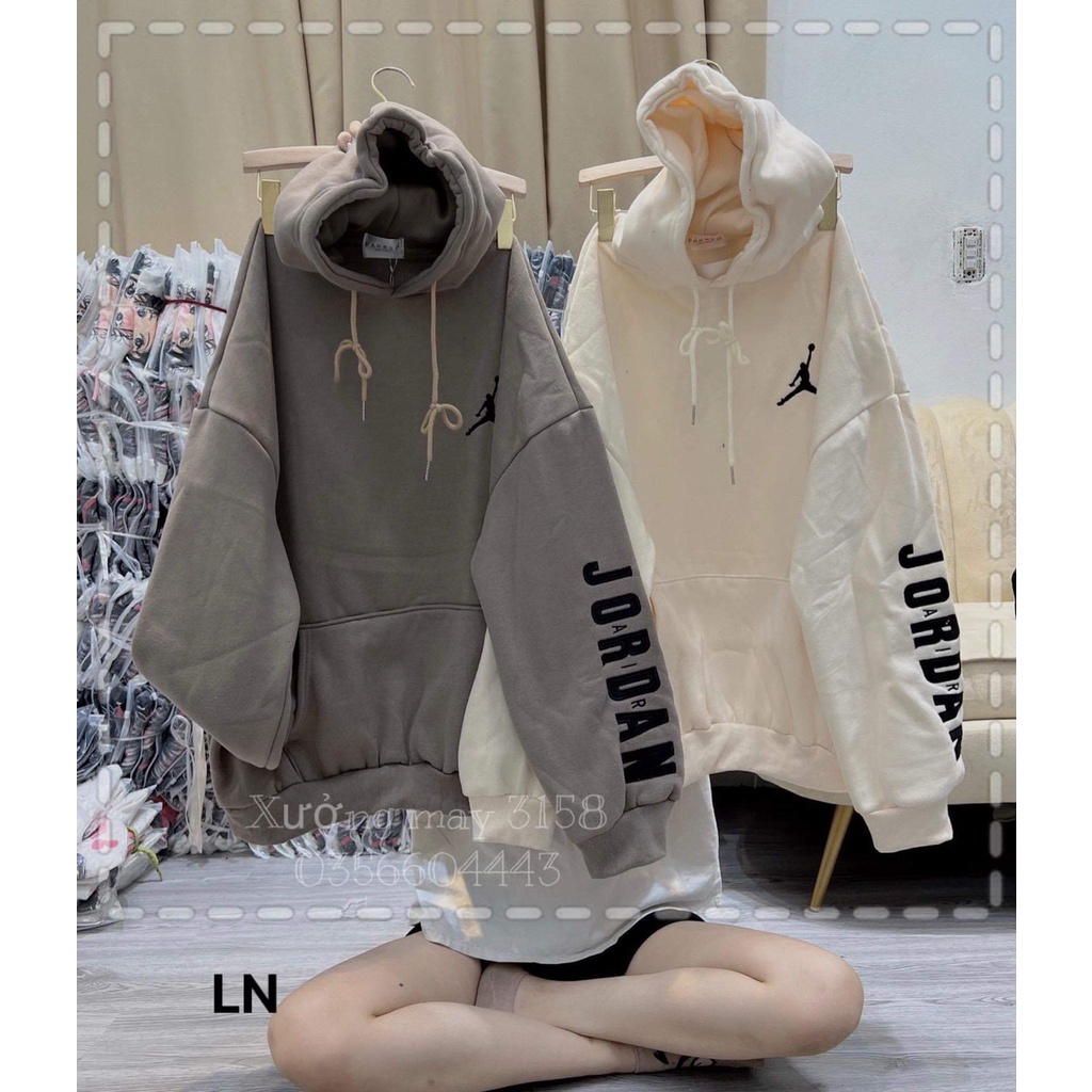 Áo hodie jodan tay bồng mũ 2 lớp-6L0N