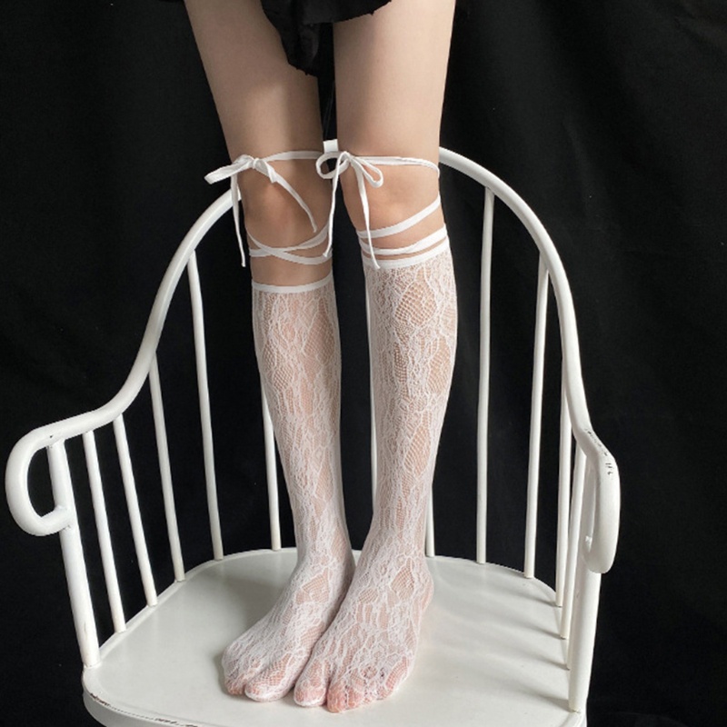 XIXI Đôi vớ ren hoa cổ cao phong cách Lolita dành cho nữ