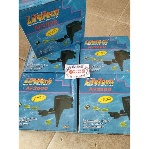 Máy Bơm Lọc Tạo oxy Bể cá cảnh LifeTech AP2500-32W, Bơm Bể cá Cảnh  LifeTech 32W