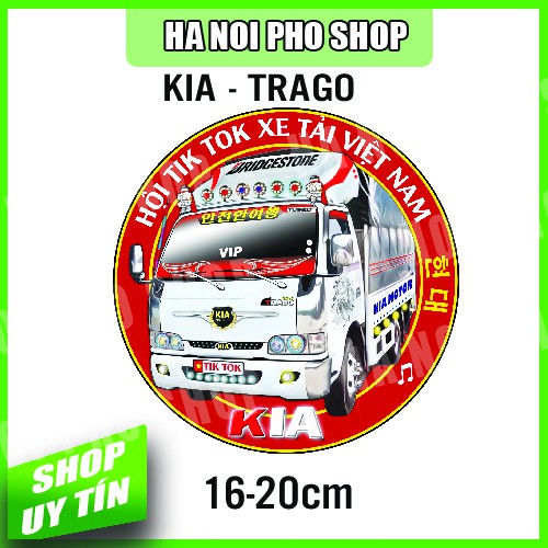 Tem Logo dán xe tải KIA TRAGO - K165, K140, K190 PHẢN QUANG Kèm quà tặng tem nhỏ 10k