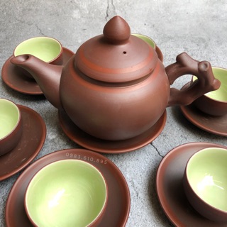 Bộ ấm chén tử sa bát tràng
