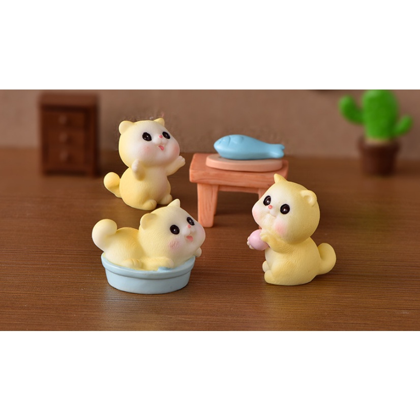 Mô Hình Trang Trí Ô Tô Bàn Làm Việc Phòng Khách - Phụ Kiện Trang Trí Taplo Xe Hơi Bộ Chú Mèo Cực Yêu