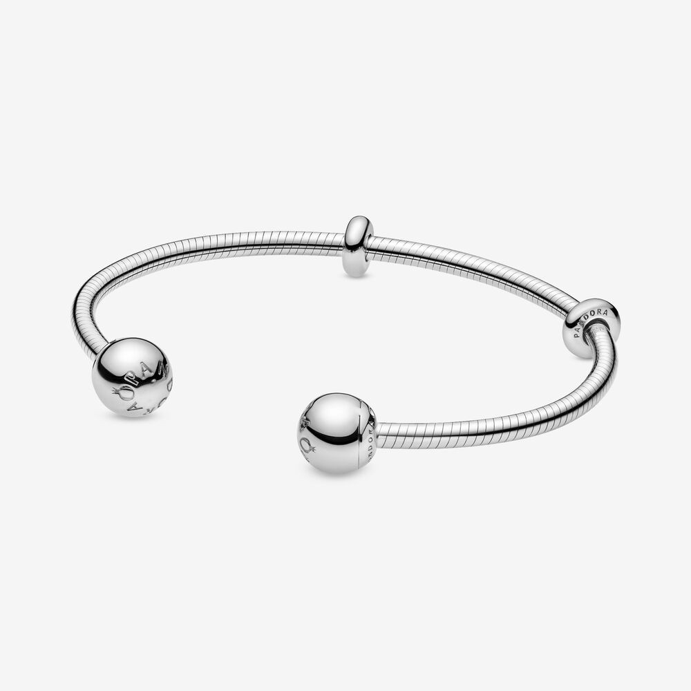 Pandora Vòng Tay Bạc S925 Dạng Hở Hình Rắn Độc Đáo