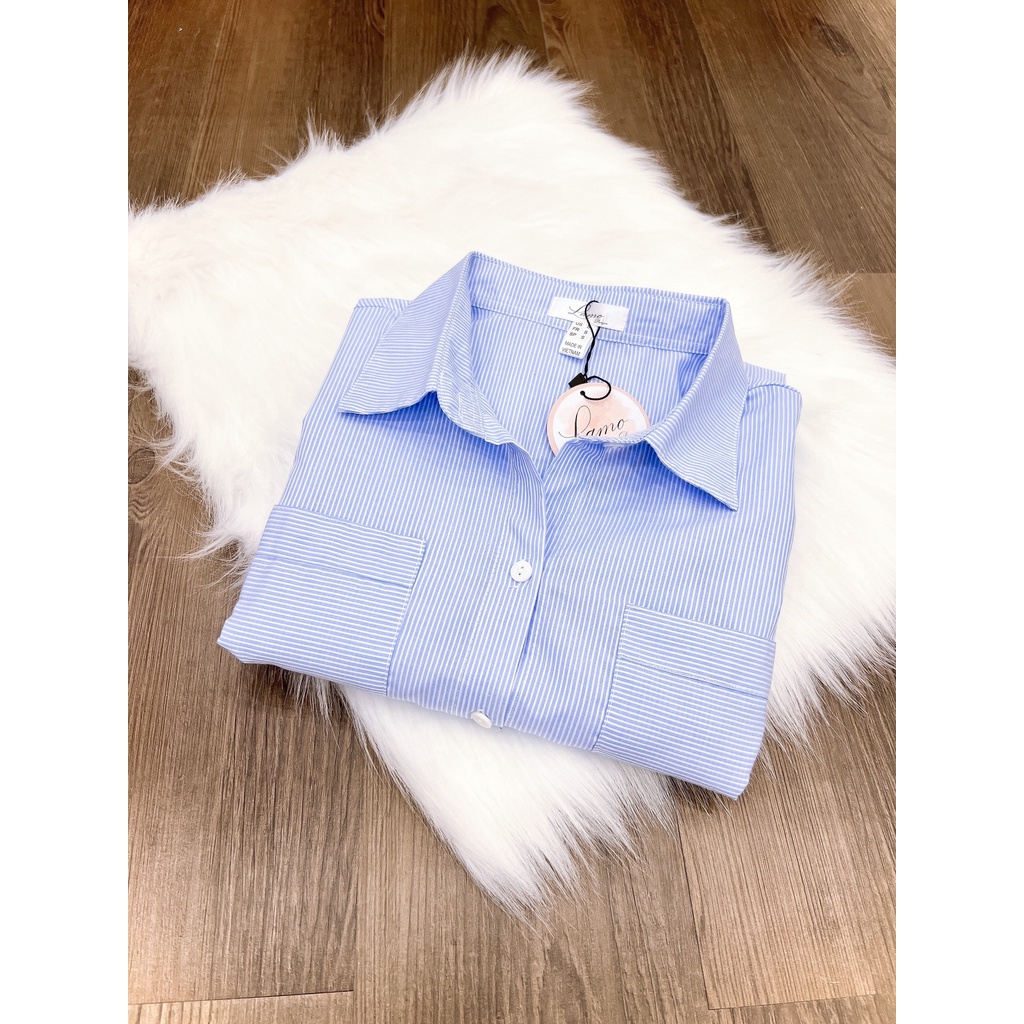 ÁO Sơ mi nữ form rộng tay phối nút LAMO-B894 | BigBuy360 - bigbuy360.vn