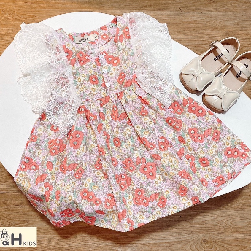 Váy bé gái, váy thô hoa nhí, cho bé từ 12-25kg