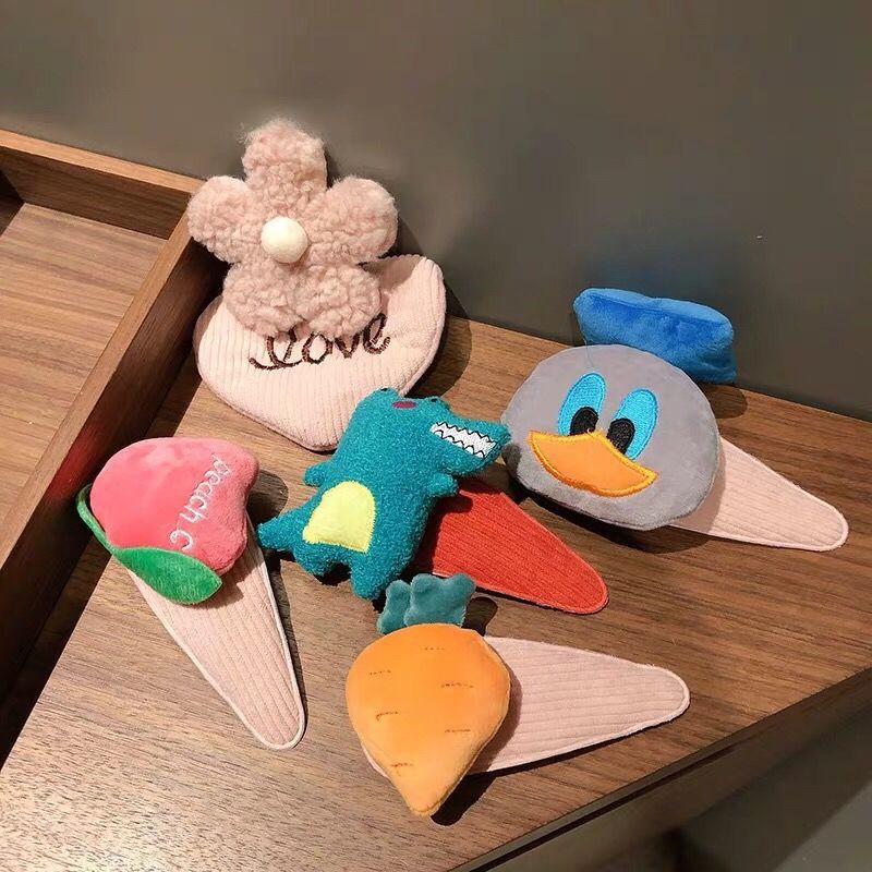 Kẹp tóc hình khủng long trái cây hoạt hình xinh xắn cho nữ