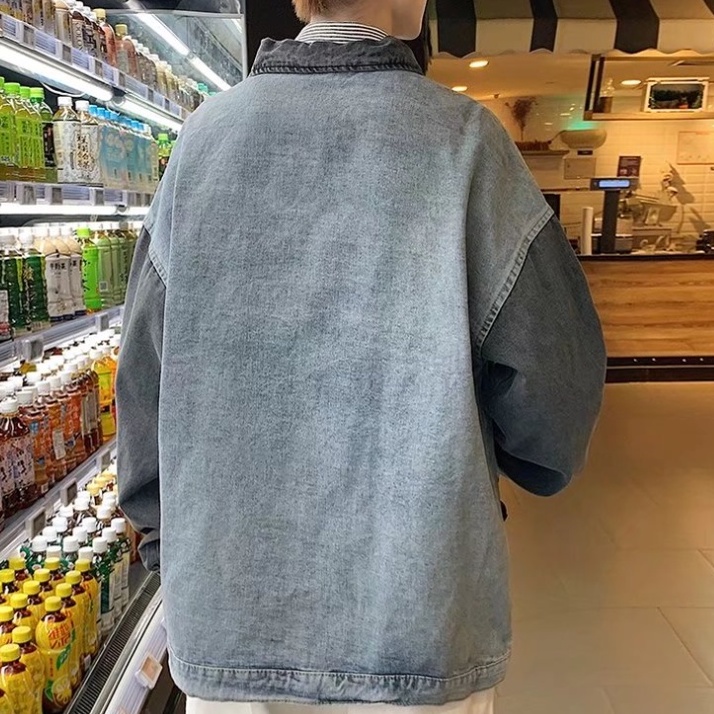 Áo Khoác Denim Tay Rộng Thời Trang áo khoác jacket nam Cổ Điển Cá Tính Kiểu Hàn Quốc jacket fashion Áo Khoác nam