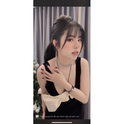 Vòng cổ đính đá full nhân tạo răng cưa,vòng cổ mai phương bùi