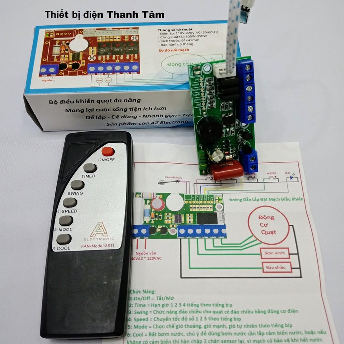 [TẶNG PIN] Bộ mạch điều khiển cho quạt hơi nước, học lệnh remote - HÀNG VIỆT NAM