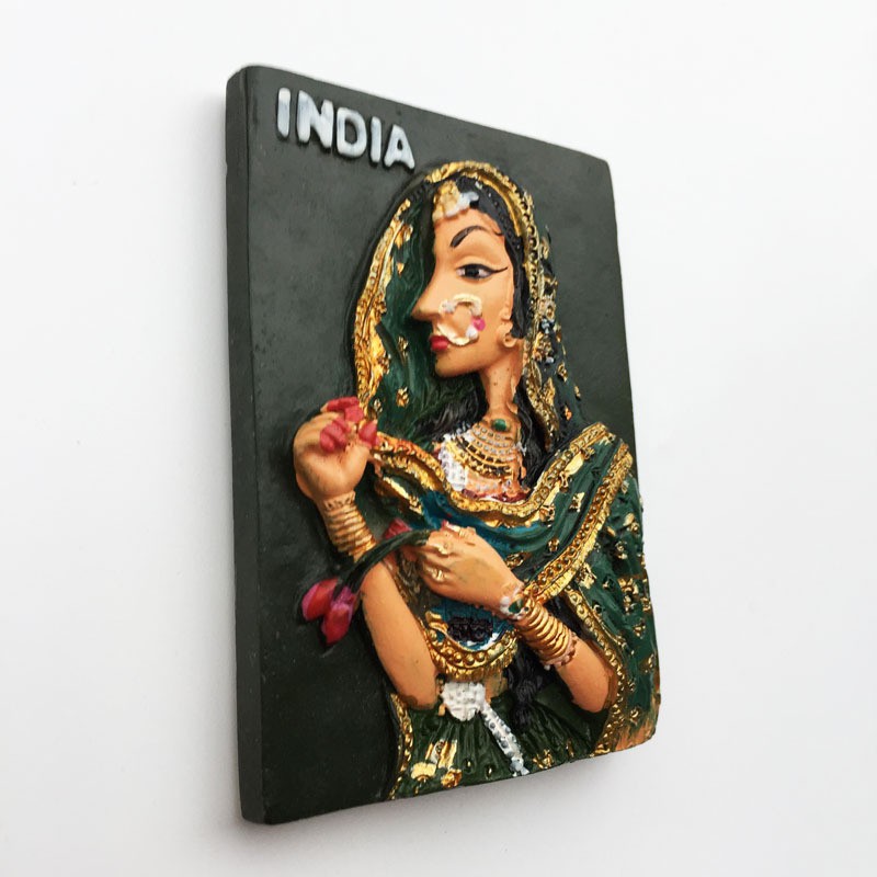 India Nam Châm Dán Tủ Lạnh Du Lịch Lưu Niệm Đồ Lưu Niệm delhi stupa taj mahal saree