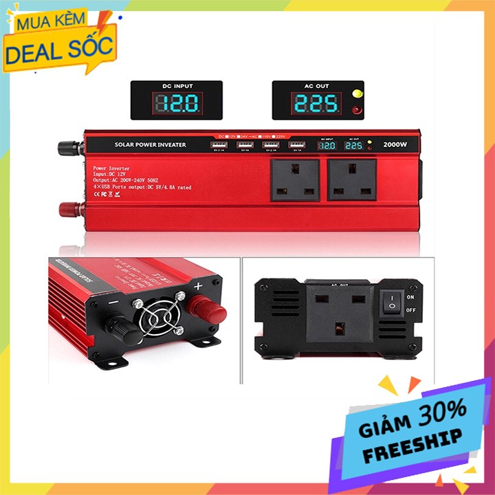 Bộ chuyển đổi điện 12V thành 220V-2000W chính hãng came