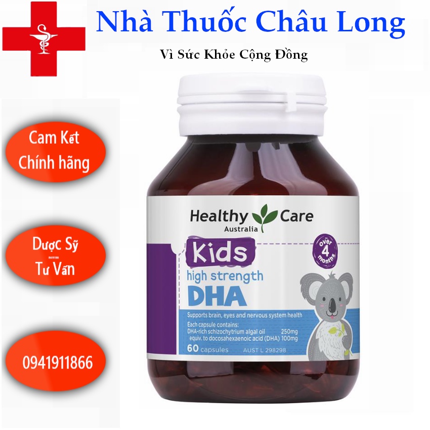 [Tem Chemist] Viên uống DHA Heathy Care 60 viên hàng Nội Địa ÚC