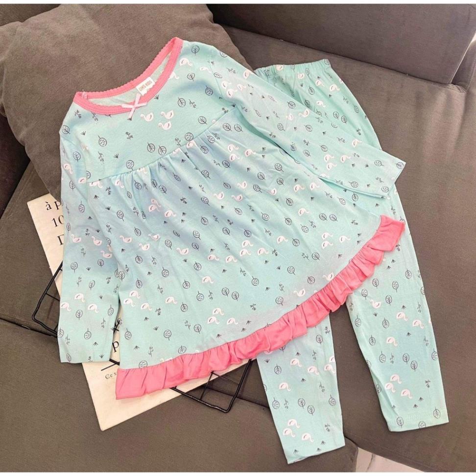 Bộ tay dài quần dài babydoll thun Borip xuất 4c loại 1 Quần áo cho bé 22-45kg pikakidsqatexuongsi_q9