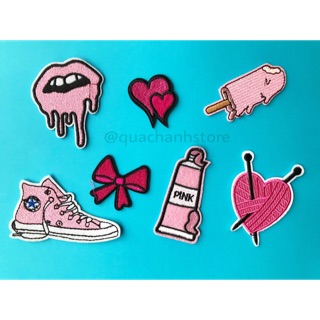 Sticker thêu/ sticker ủi/ patch hồng