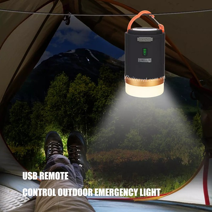 Đèn treo lều dã ngoại có điều khiển từ xa- Đèn dã ngoại tích điện- Bụi Travel