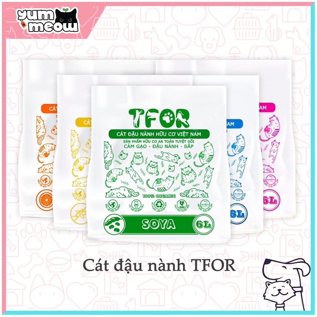Cát vệ sinh Tfor | Cát đậu nành Tfor cho mèo | 6 Lít ~ 2.3Kg | Yummeow Petshop