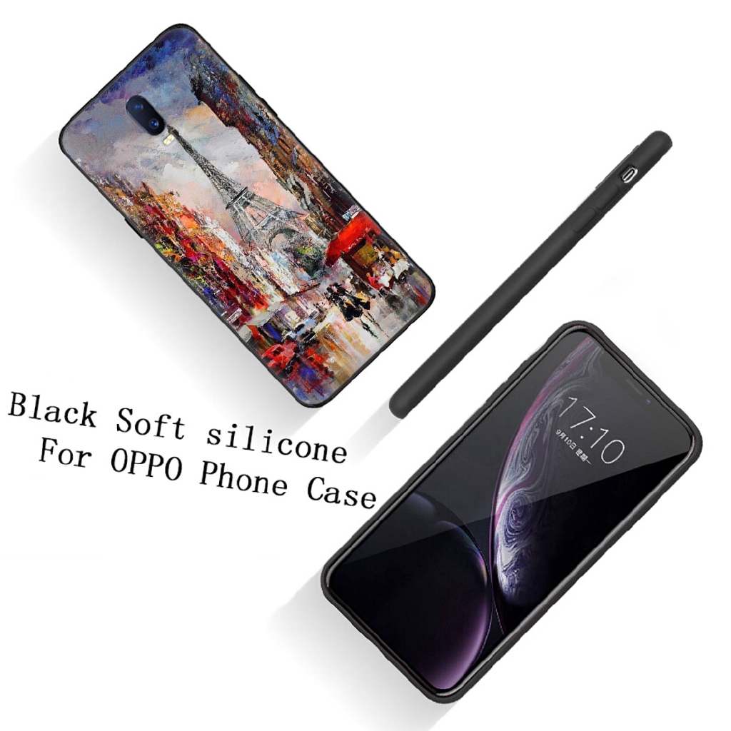 Ốp điện thoại silicon mềm vẽ hình tháp Eiffel Paris cho OPPO Reno 3 Pro K5 K3 Realme 5 Pro X Q XT X2 X50