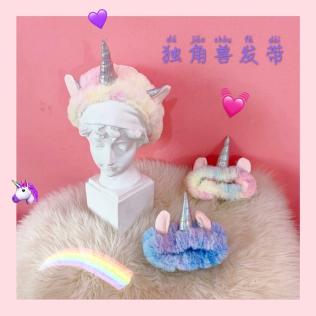 Băng đô cài tóc rửa mặt makeup Unicorn đủ màu
