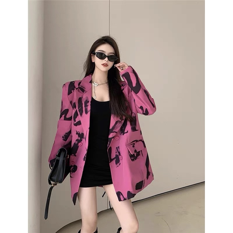💥Ảnh thật cuối💥 khoác Vest hoạ tiết hàng Quảng châu